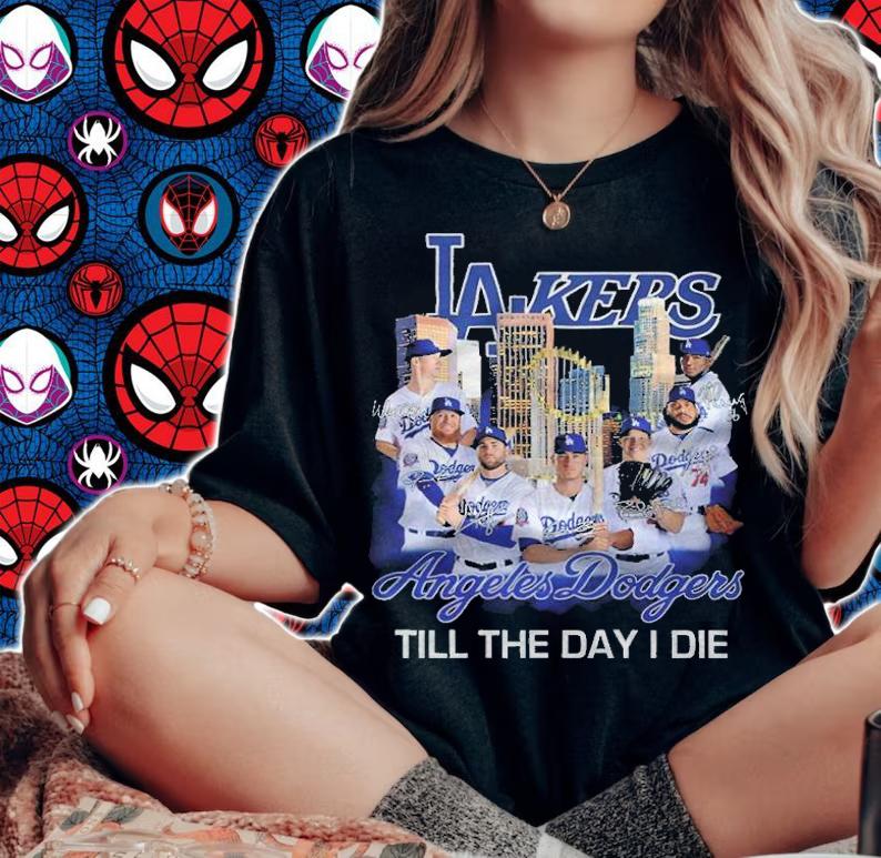 Angeles Dodgers till the day I die signatures shirt t-shirt