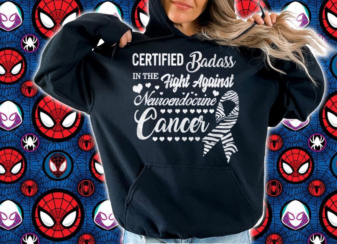 Badass Neuroendocrine Cancer Awareness Net Zebra Ribbon Gift shirt t-shirt