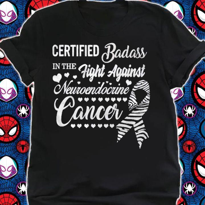 Badass Neuroendocrine Cancer Awareness Net Zebra Ribbon Gift shirt t-shirt