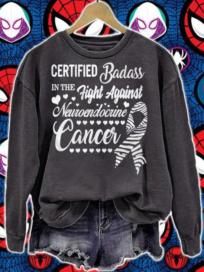 Badass Neuroendocrine Cancer Awareness Net Zebra Ribbon Gift shirt t-shirt