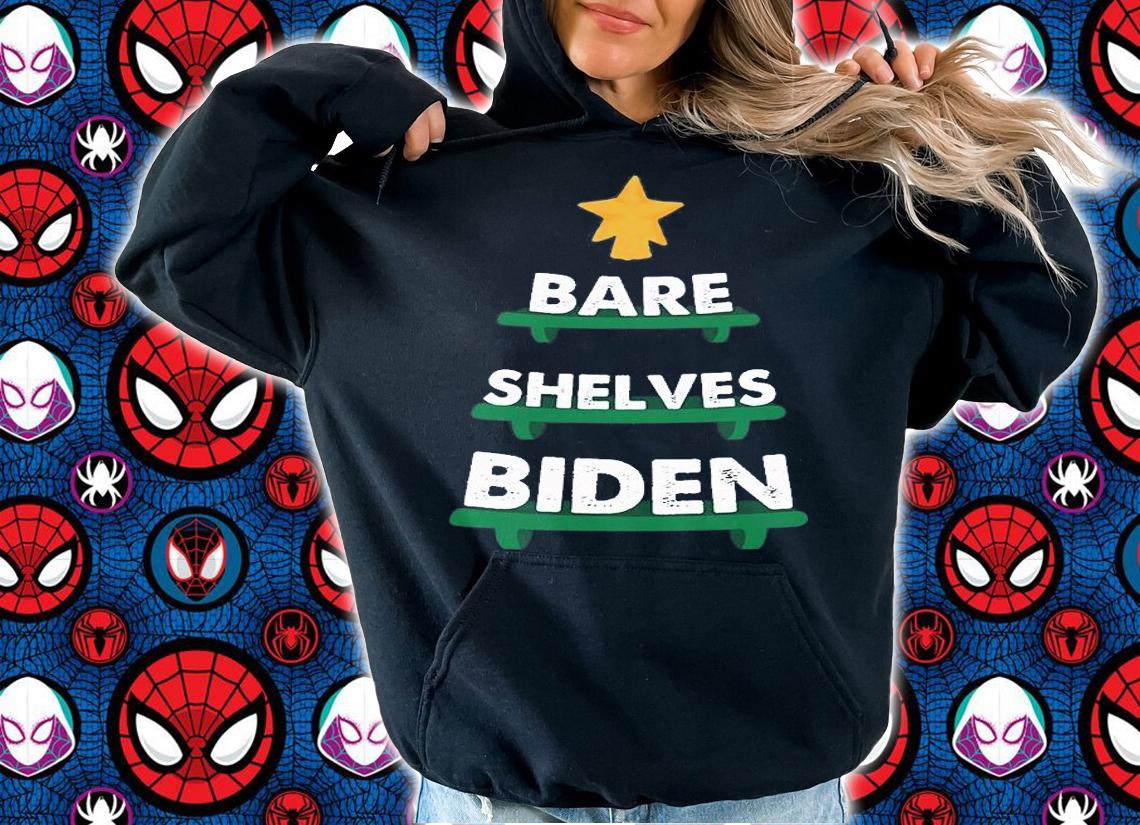 Bare Shelves Biden Funny Christmas Tree T-Shirt t-shirt hoodie
