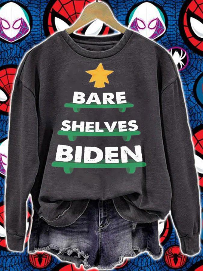 Bare Shelves Biden Funny Christmas Tree T-Shirt t-shirt sweatshirt
