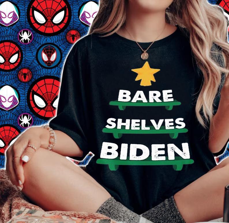 Bare Shelves Biden Funny Christmas Tree T-Shirt t-shirt woman shirt