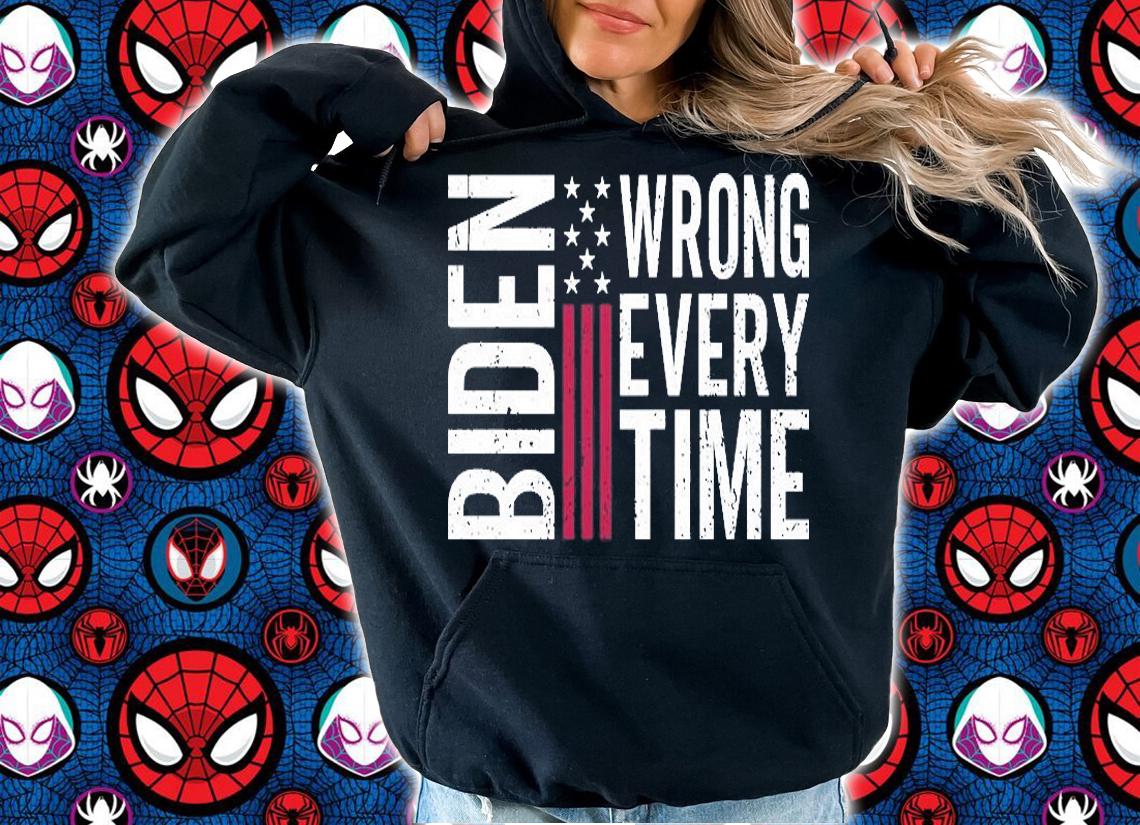 Biden Wrong Every Time USA Flag T-Shirt t-shirt