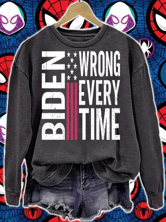 Biden Wrong Every Time USA Flag T-Shirt t-shirt