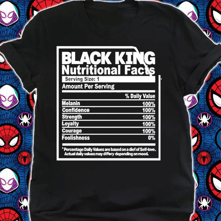 Black King Nutritional Facts T-Shirt t-shirt