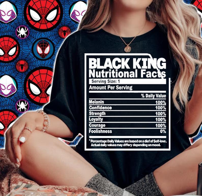 Black King Nutritional Facts T-Shirt t-shirt