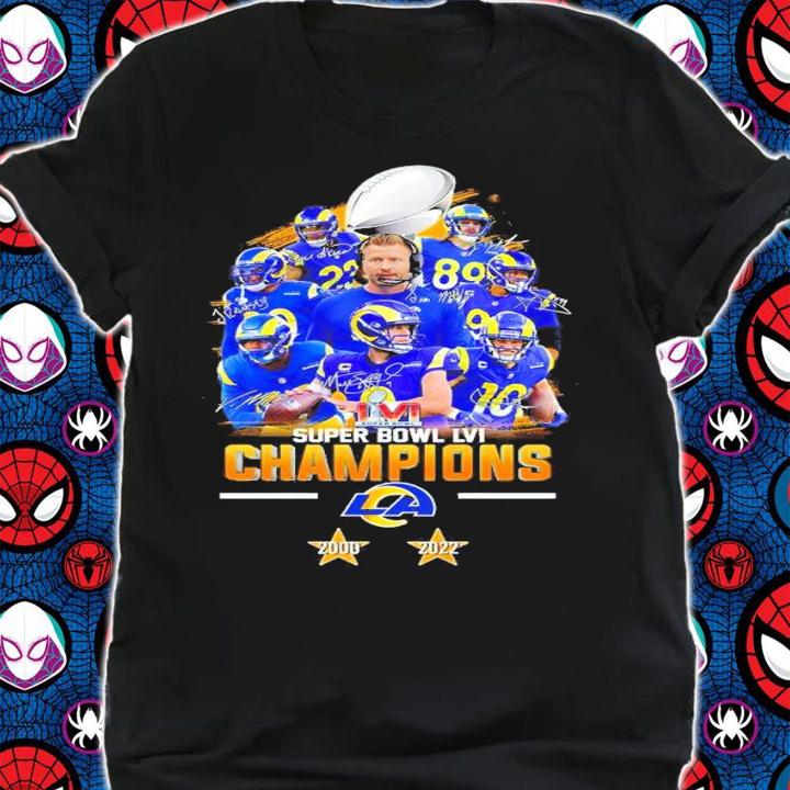 Los Angeles Rams Super Bowl LVI Champions 2000-2022 Signatures Shirt t-shirt