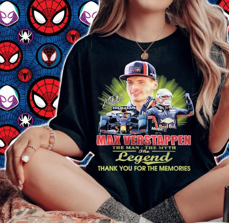 Max Verstappen The Man The Myth The Legend Thank You For The Memories Shirt t-shirt