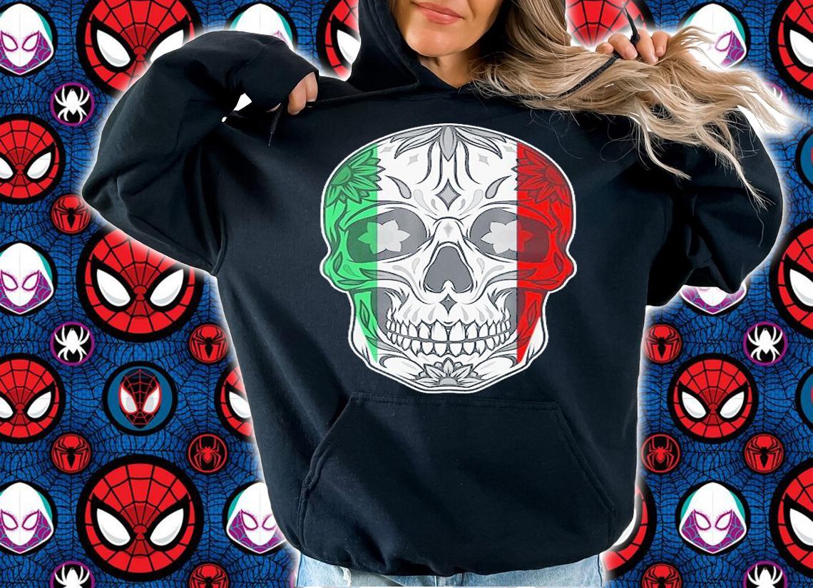 Sugar Skull Day Of The Dead Cinco De Mayo Mexican Flag T-Shirt t-shirt