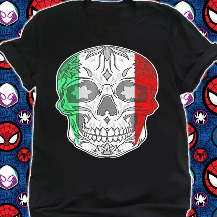 Sugar Skull Day Of The Dead Cinco De Mayo Mexican Flag T-Shirt t-shirt