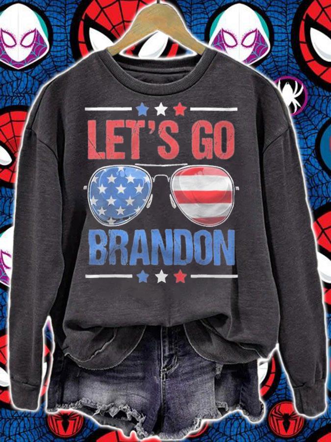 F Joe Biden sunglasses USA Flag Let's Go Brandon Fuck Biden T-Shirt t-shirt