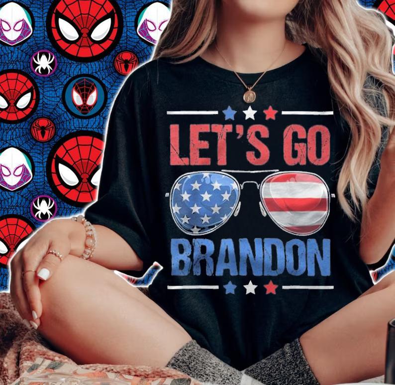 F Joe Biden sunglasses USA Flag Let's Go Brandon Fuck Biden T-Shirt t-shirt