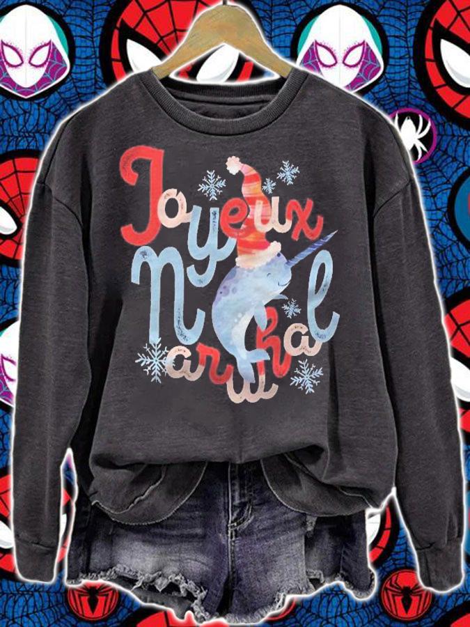Joyeux Narwhal Noel Christmas Joy Shirt t-shirt