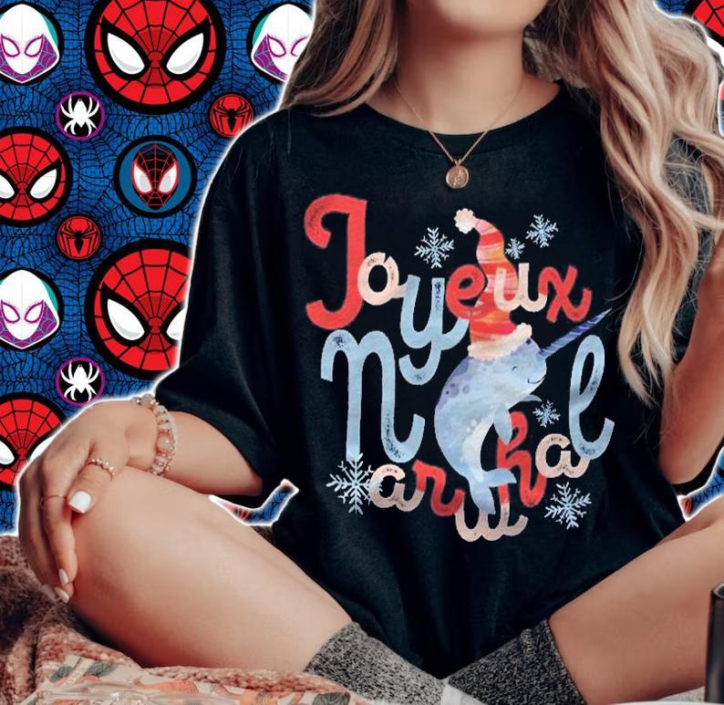 Joyeux Narwhal Noel Christmas Joy Shirt t-shirt