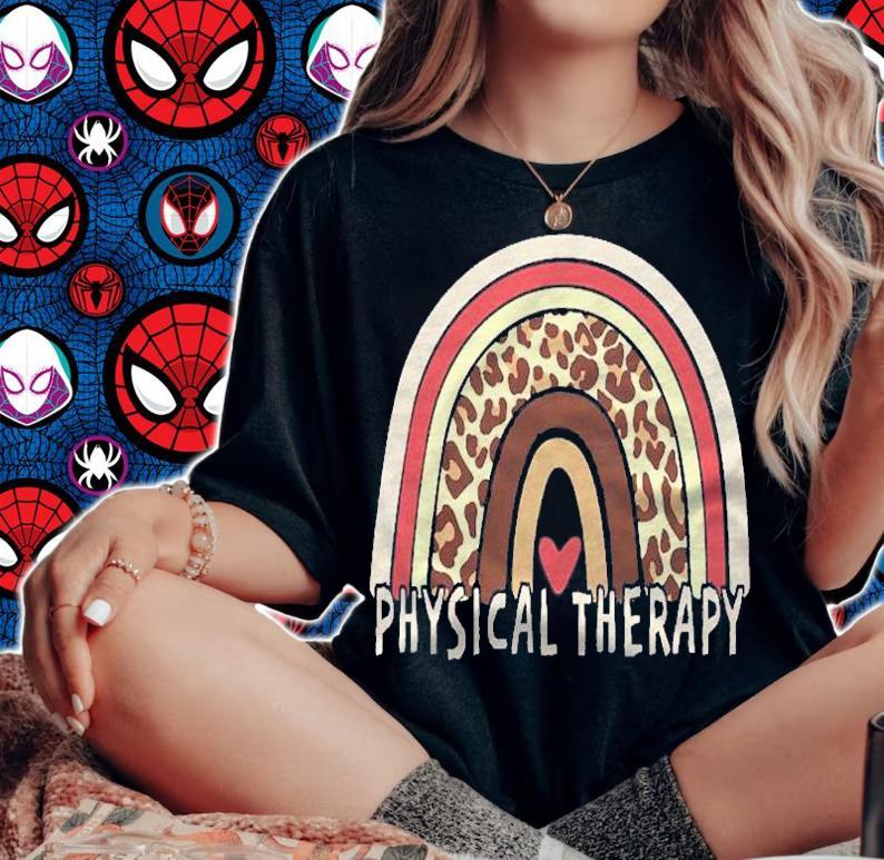 Physical Therapy Shirt Leopard Rainbow Pt Therapist Shirt t-shirt
