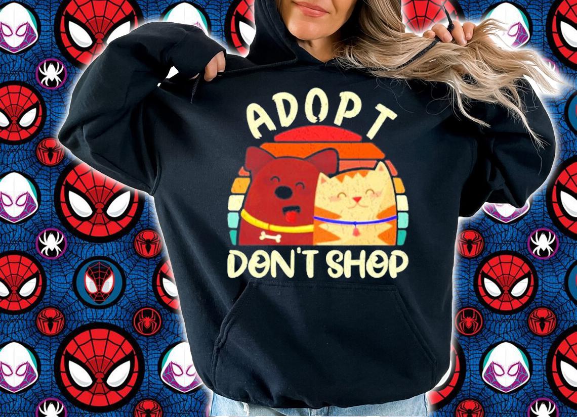 Vintage Adopt Dont Shop Adoption For Pet Cat And Dog Lovers T-Shirt t-shirt