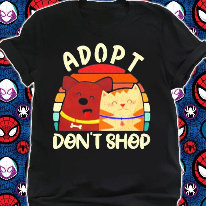 Vintage Adopt Dont Shop Adoption For Pet Cat And Dog Lovers T-Shirt t-shirt