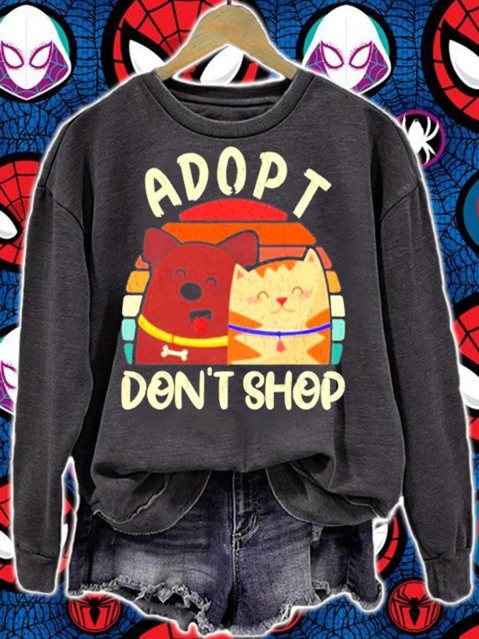 Vintage Adopt Dont Shop Adoption For Pet Cat And Dog Lovers T-Shirt t-shirt