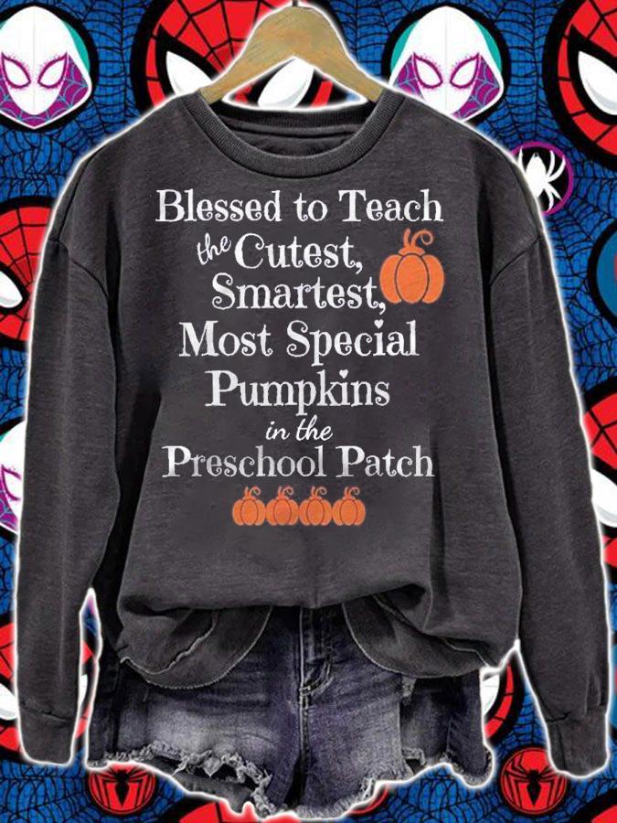 Preschool Teacher Cutest Pumpkins Halloween Thanksgiving Shirt t-shirt sweatshirt
