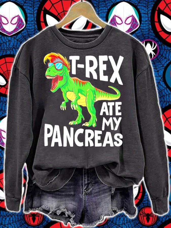 Dinosaur T Rex Ate My Pancreas shirt t-shirt sweatshirt