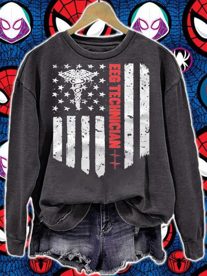 Eeg Technician American Flag Patriotic Medicine Gift Shirt t-shirt sweatshirt