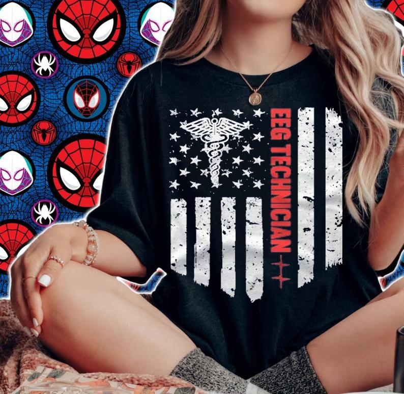 Eeg Technician American Flag Patriotic Medicine Gift Shirt t-shirt woman shirt