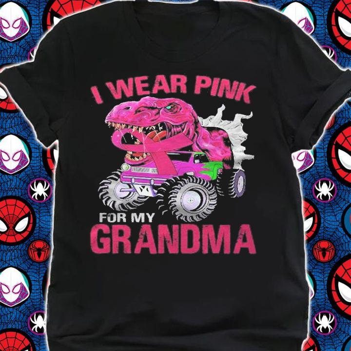 I Wear Pink For My Grandma Breast Cancer Dinosaur Shirt t-shirt