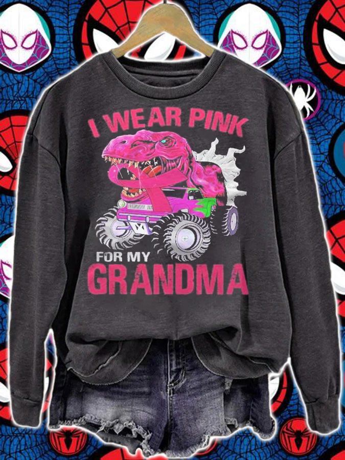 I Wear Pink For My Grandma Breast Cancer Dinosaur Shirt t-shirt