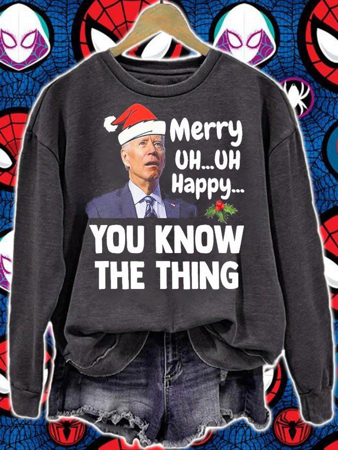Joe Biden Merry Uh Uh Happy You Know The Thing Christmas T-Shirt t-shirt