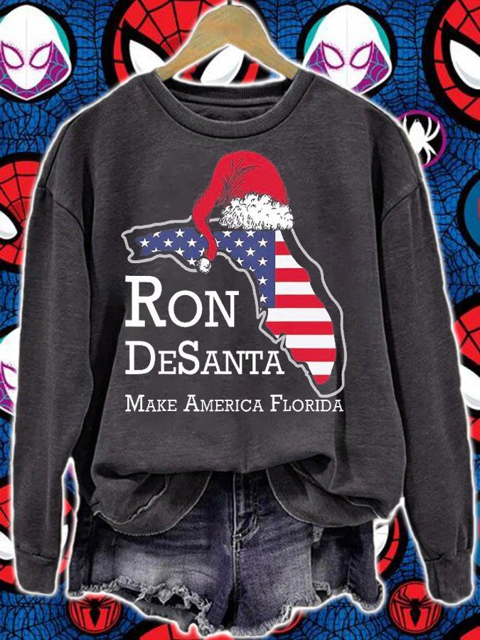 Make America Florida Ron DeSanta DeSantis Election Christmas T-Shirt t-shirt