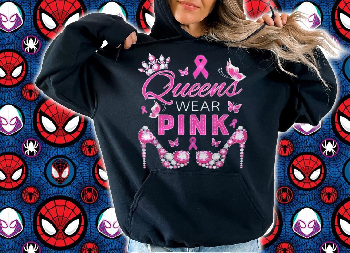 Queens Wear Pink Breast Cancer Awareness Ribbon Support Girl Shirt t-shirt hoodie