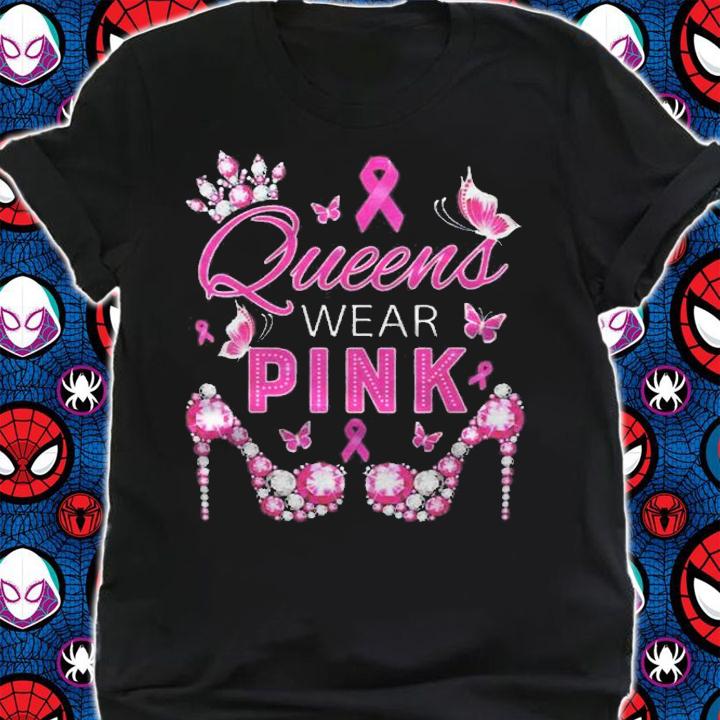 Queens Wear Pink Breast Cancer Awareness Ribbon Support Girl Shirt t-shirt shirt