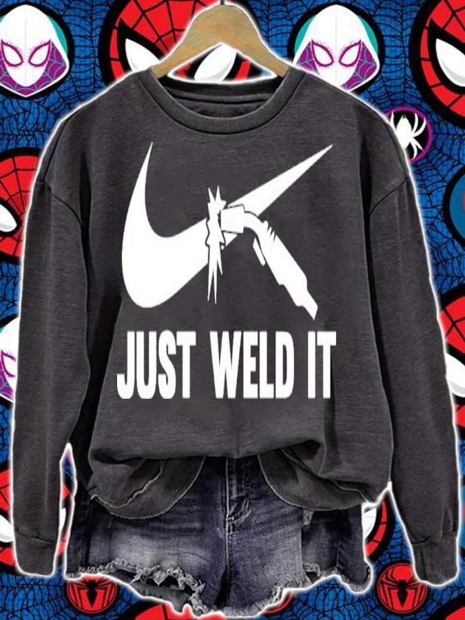 Just Weld It Nike Inspired Logo Shirt t-shirt sweatshirt