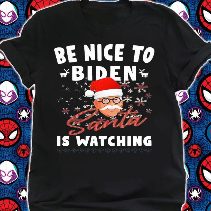 Santa Joe Biden Christmas Be Nice To Biden Santa Is Watching T-Shirt t-shirt shirt