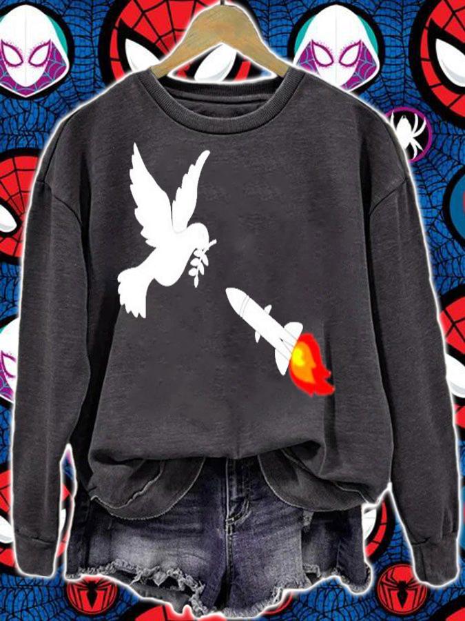 The End Of Peace Bird Peace And Rocket Art T-Shirt t-shirt sweatshirt