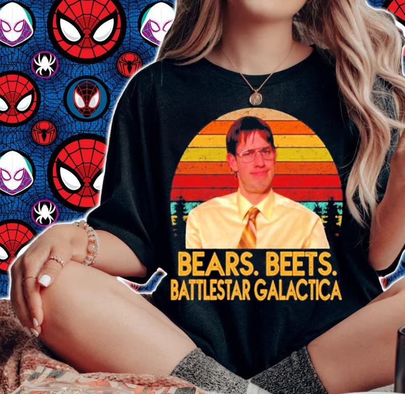 Jim Halpert Bears Beets Battlestar Galactica Vintage Shirt t-shirt