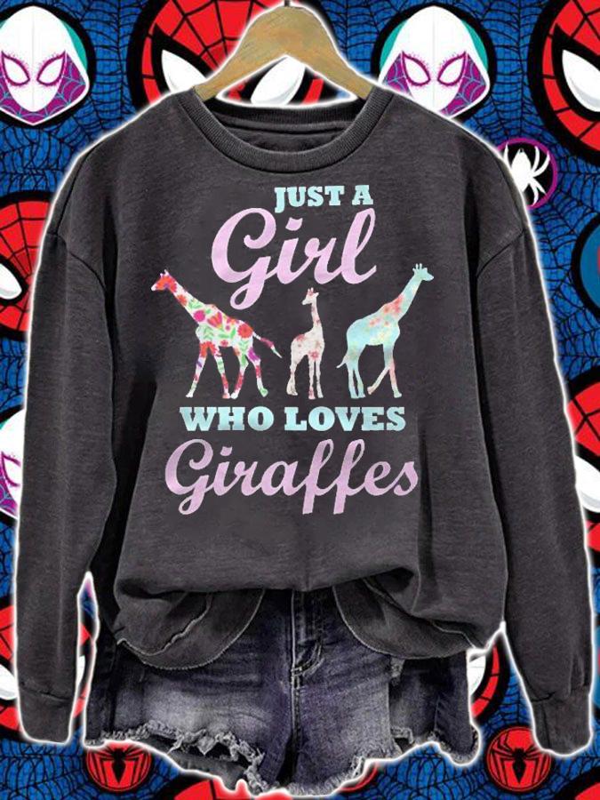 Just A Girl Who Loves Giraffes Funny Cute Giraffe Lovers Shirt t-shirt
