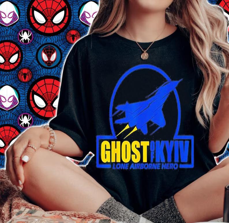 Ghost Of Kyiv Lone Airborne Hero I Stand With Ukraine Peace Ukraine T-Shirt t-shirt woman shirt