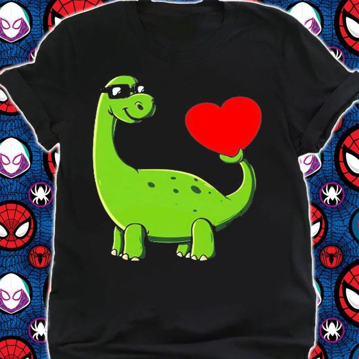Valentines Day Dinosaur With A Heart Cute Boys Girls Kids T-Shirt t-shirt shirt