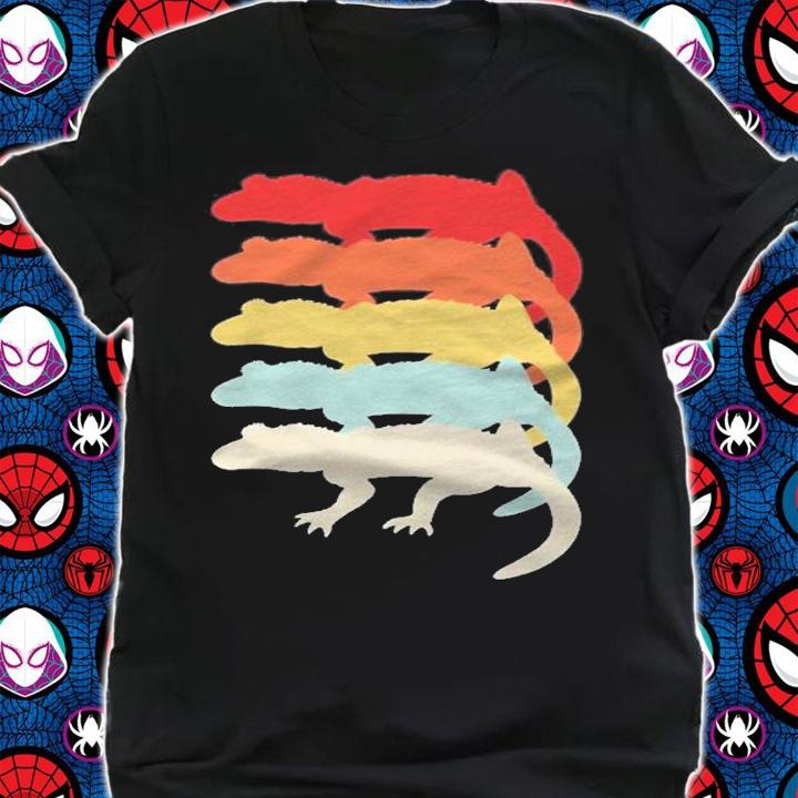 Crested Gecko Eyelash Lizard Retro Reptil Herpetologist Gift Shirt