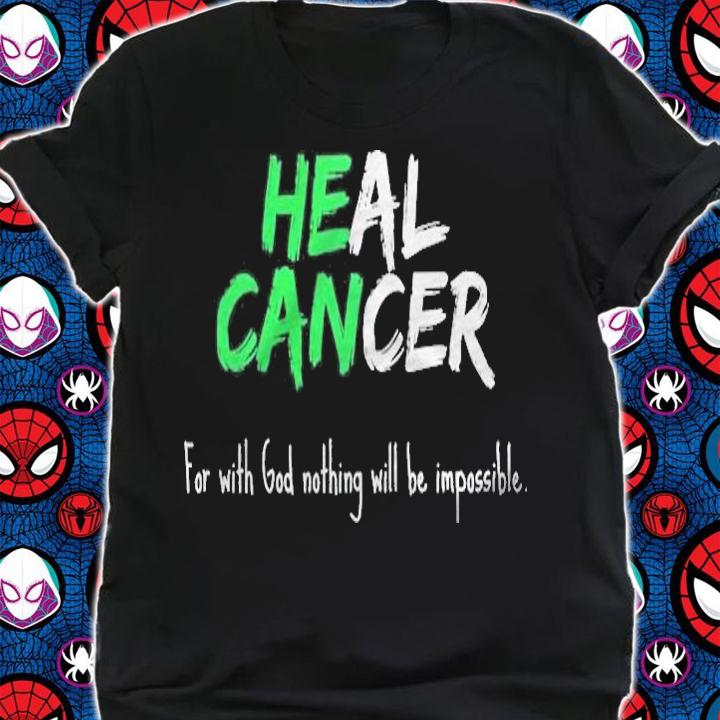 Liver Cancer Awareness Green Bible Verse Heal Faith Quote T-shirt