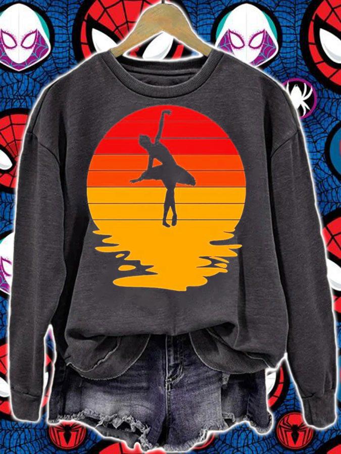 Rainbow Sunset Ballerina Cute Ballet Vintage T-Shirt sweatshirt