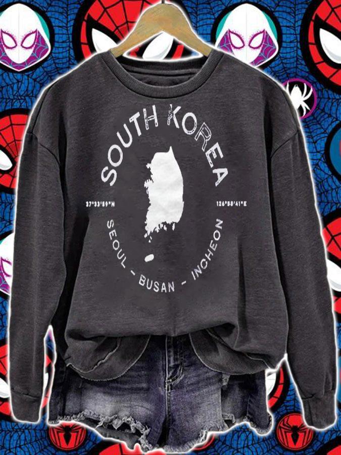 South Korea Seoul Busan Graphic Vintage Retro Pullover Shirt sweatshirt