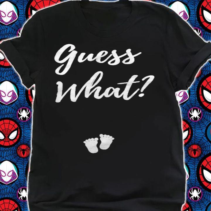 Womens Guess What Pregnancy Announcement Expecting Mom Baby Girl T-shirt shirt