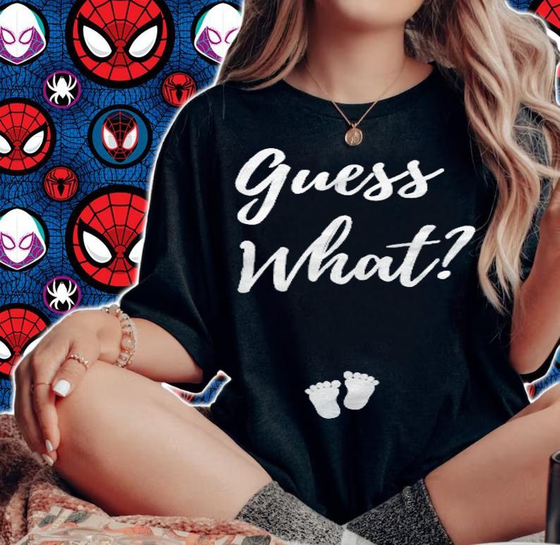 Womens Guess What Pregnancy Announcement Expecting Mom Baby Girl T-shirt woman shirt