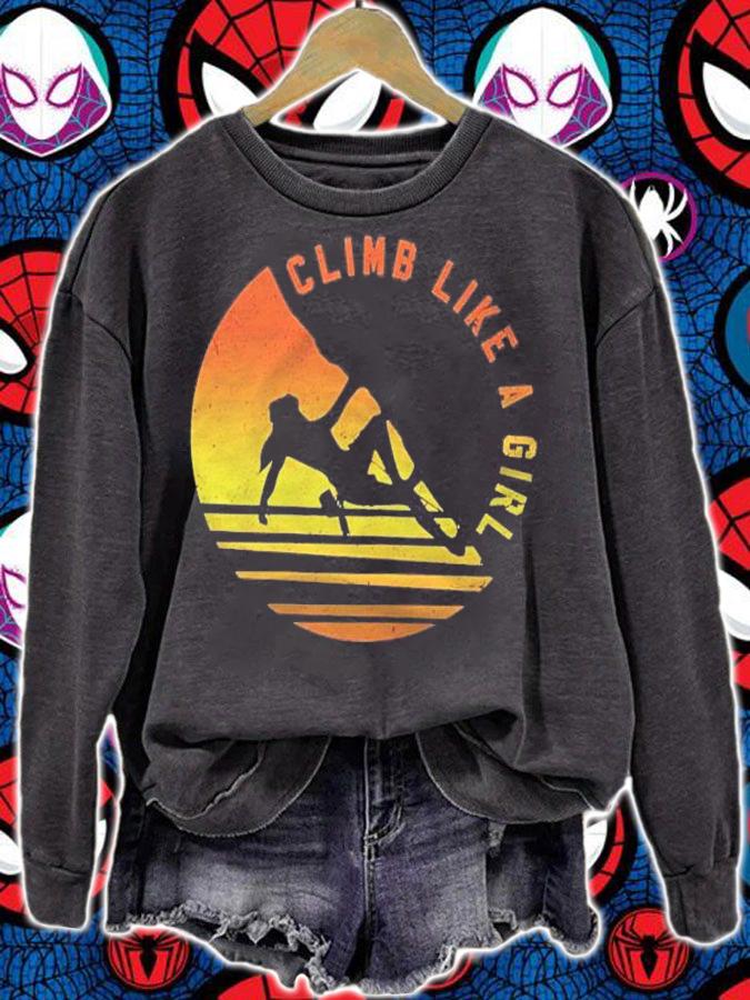 Climb Like A Girl Climbing Bouldering Shirt sweatshirt