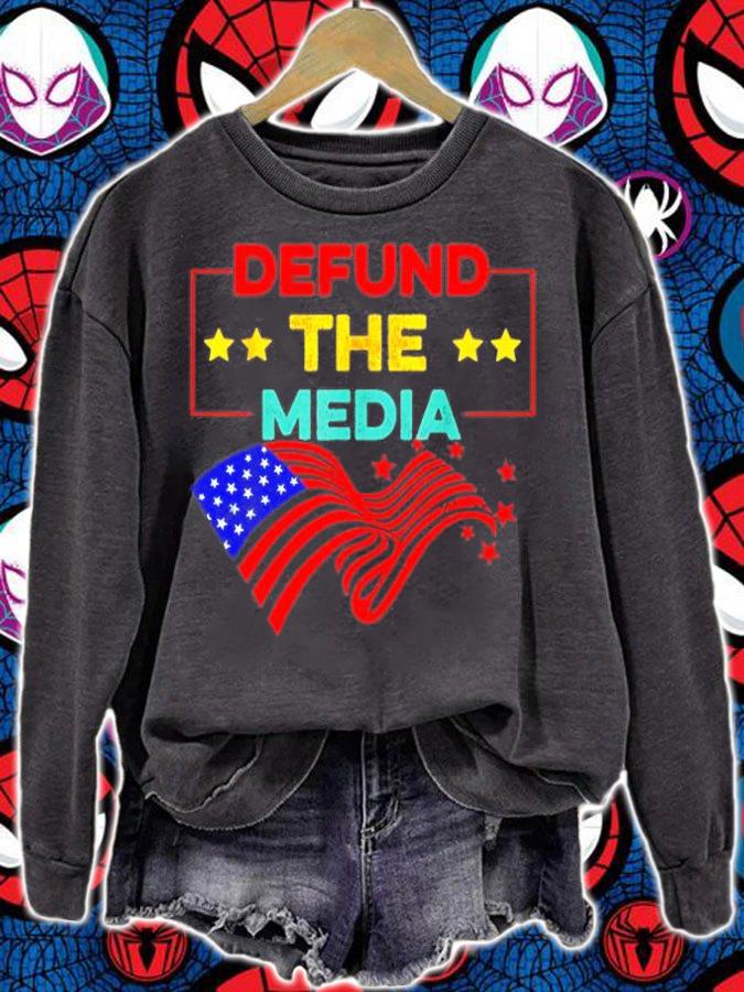 Defund the media Anti Fake news Vintage T-Shirt sweatshirt
