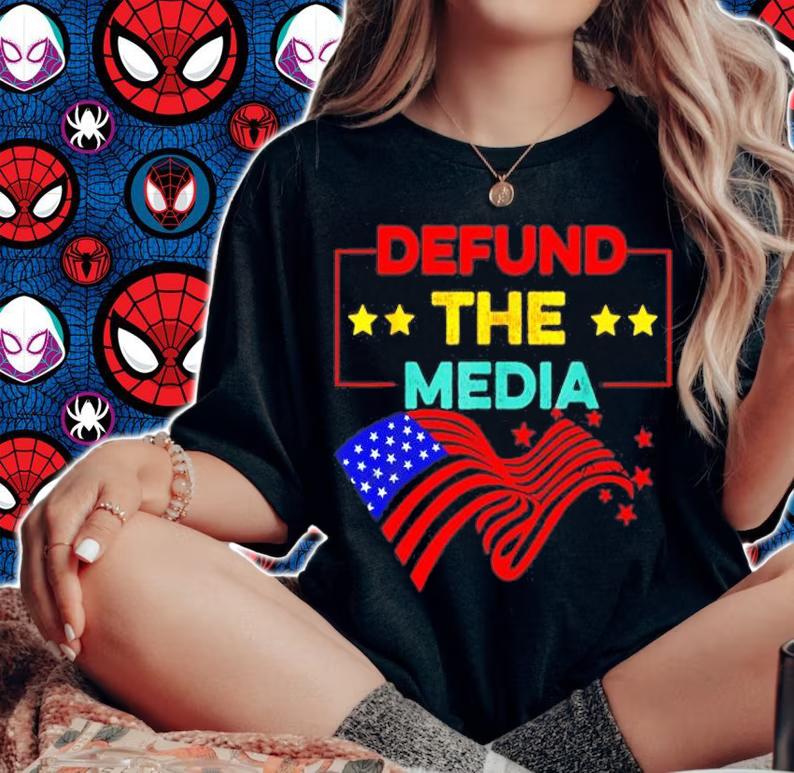 Defund the media Anti Fake news Vintage T-Shirt woman shirt