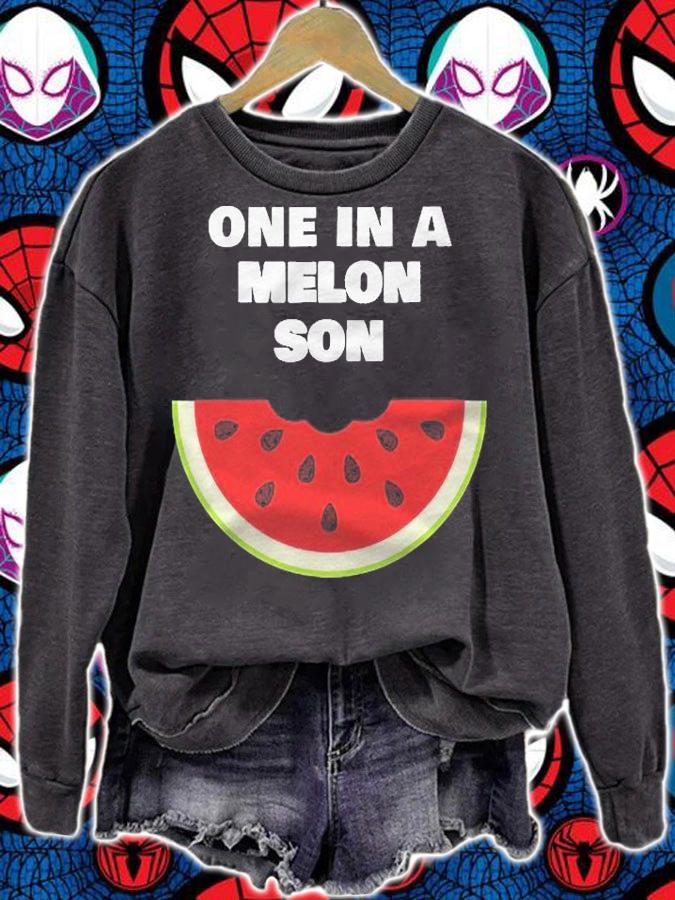 One In A Melon Son Fun Watermelon Quote Gift Shirt